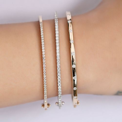 Sleek White Diamond Bangle