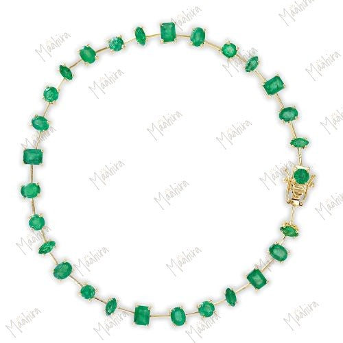 Gold Emerald Bracelet 7"