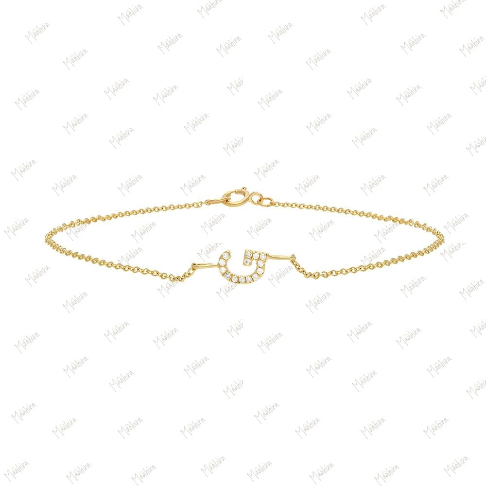 Diamond G Letter Bracelet