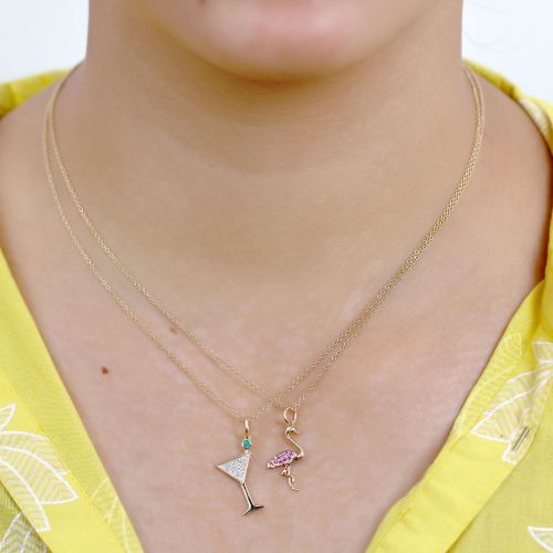 Sapphire Duck diamond charm