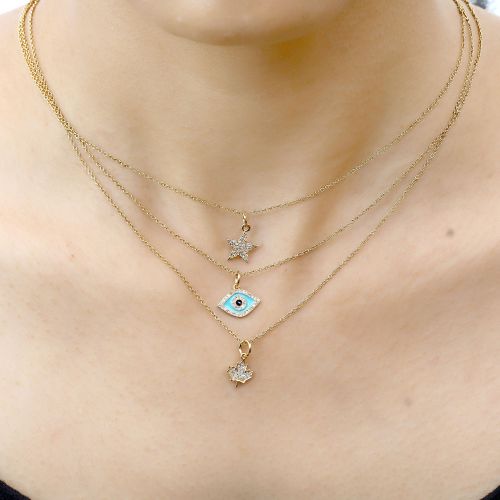 Diamond Blue Enamel Eye charm