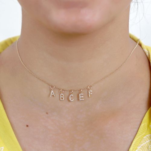 Diamond Letter Charms -Maahira Jewels