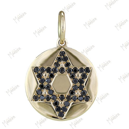 Black Diamond Star of David Charm 13mm