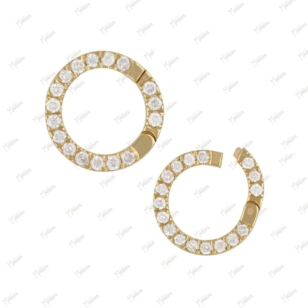 Diamond Round Clicker Charm Enhancer Open Close Ring 12mm