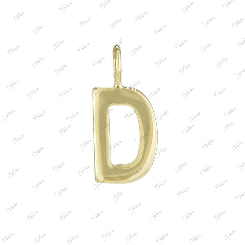 Solid Gold Charm Letter D 8mm (JR 3mm)