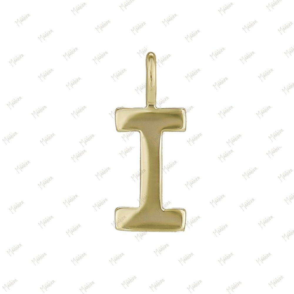 Solid Gold Letter Charm C 8mm (JR 3mm)