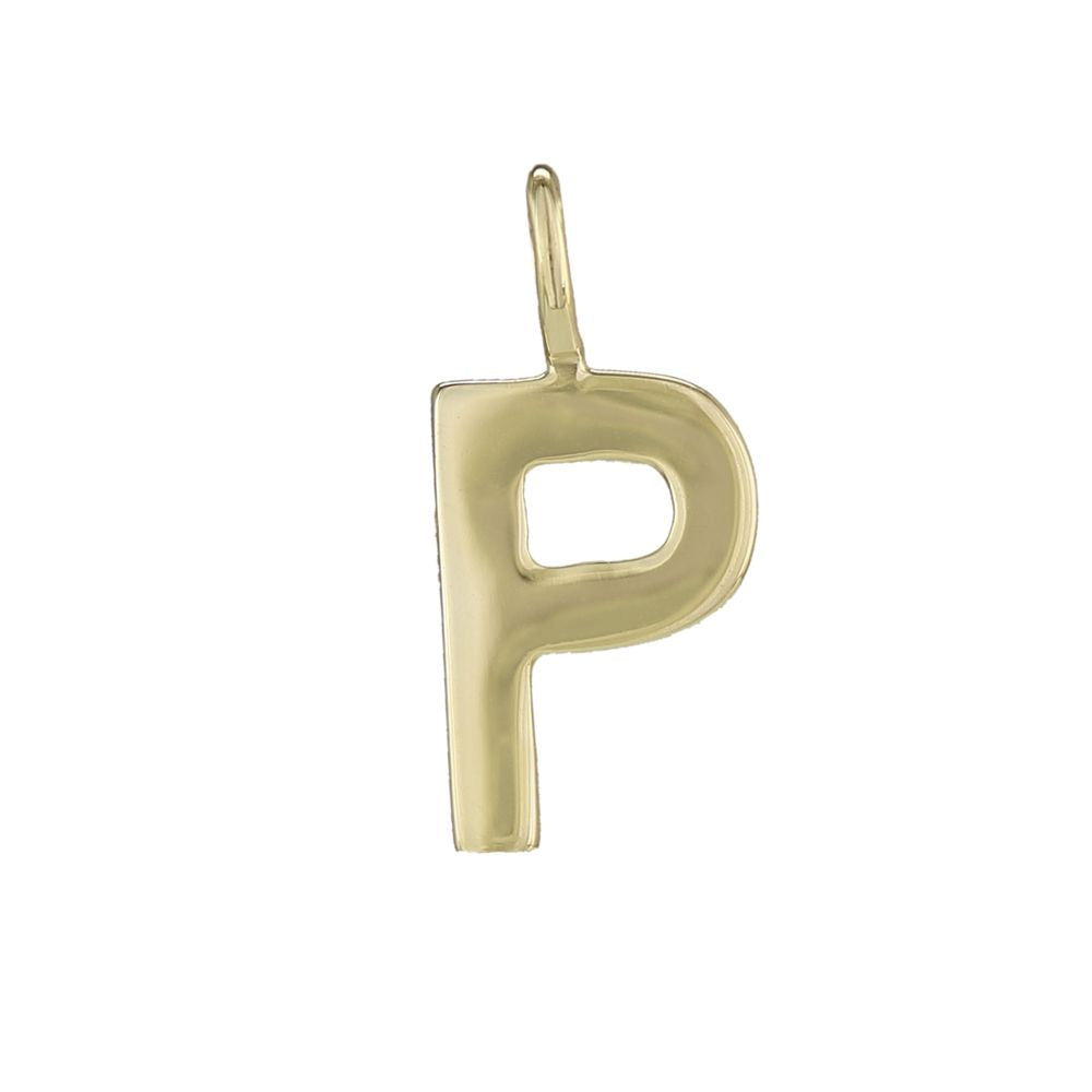 Solid Gold Letter Charm C 8mm (JR 3mm)