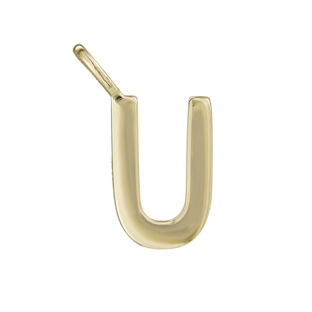 Solid Gold Letter Charm C 8mm (JR 3mm)