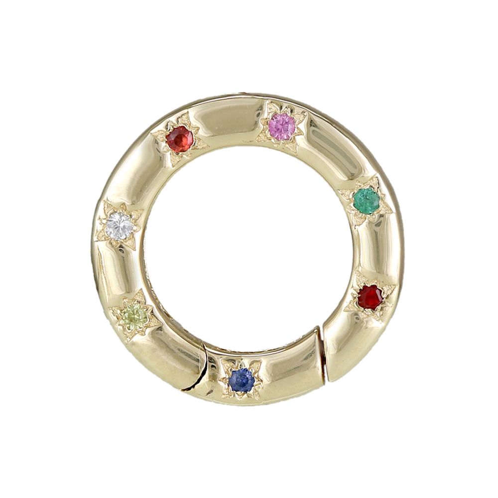 Multi Sapphire Round Clicker Charm Enhancer
