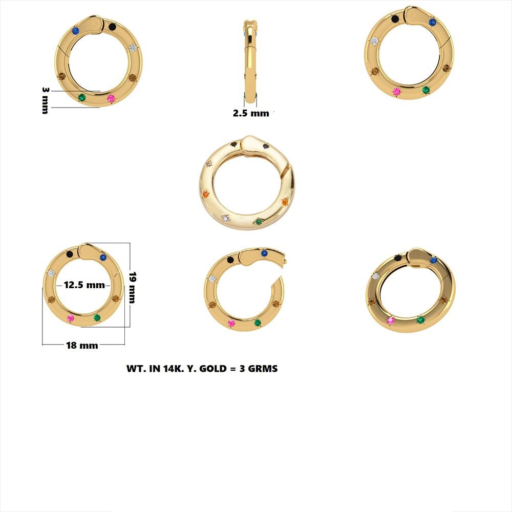 Multi Sapphire Round Clicker Charm Enhancer