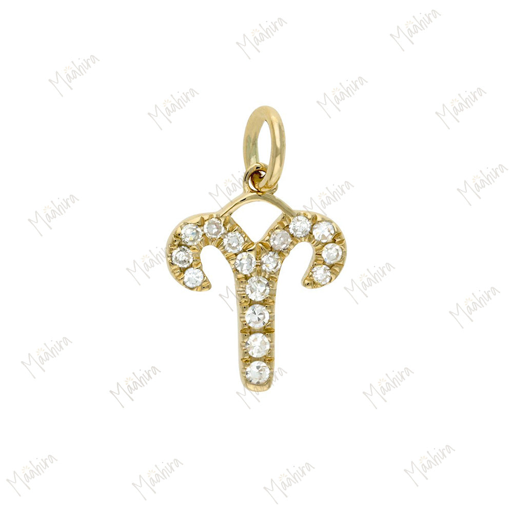Diamond Aries Zodiac Charm 9mm