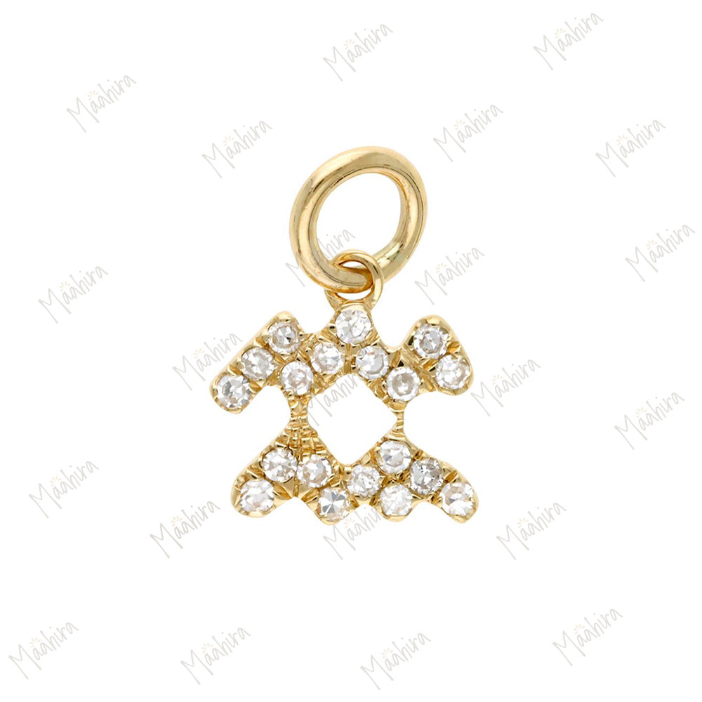 Diamond Aries Zodiac Charm 9mm