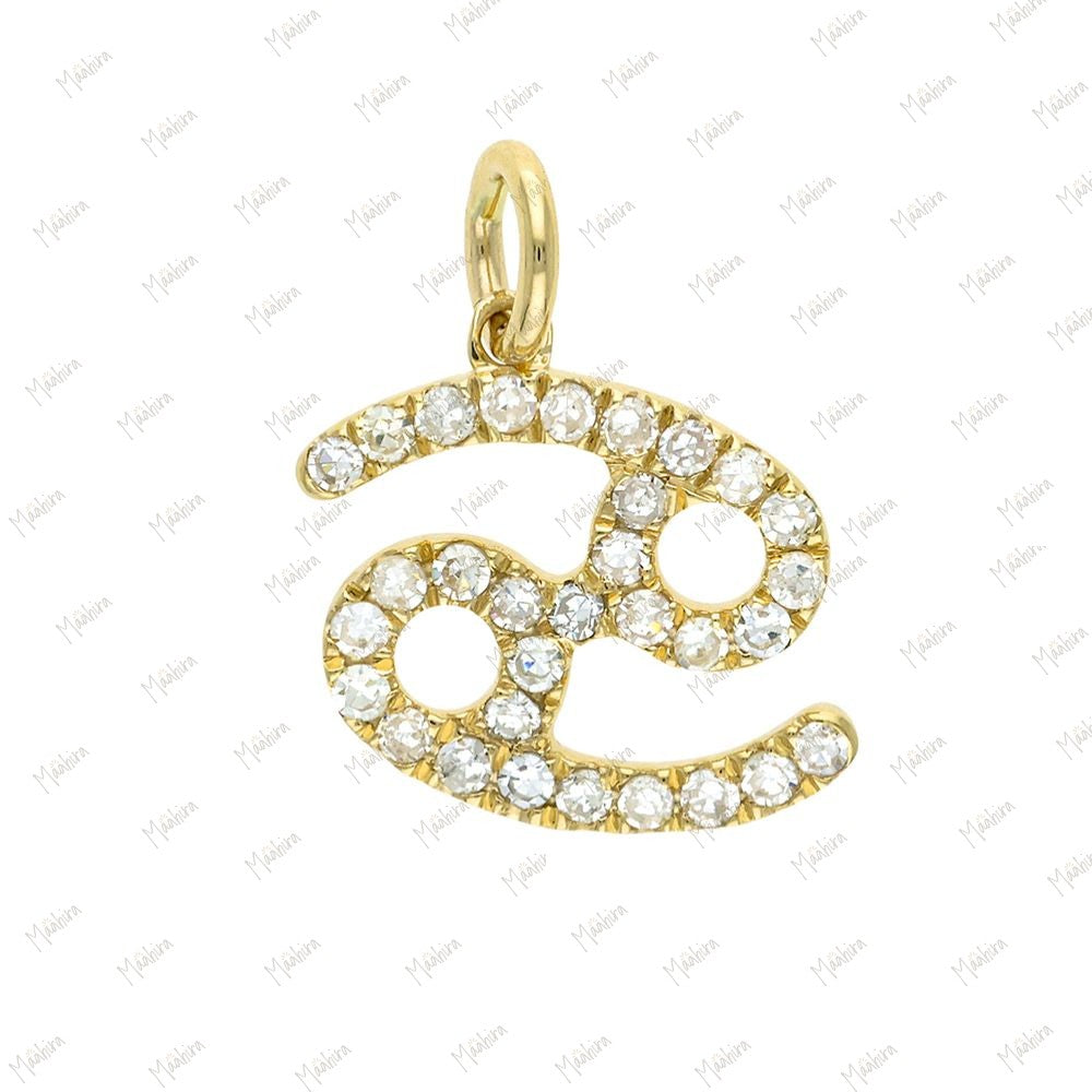 Diamond Leo Zodiac Sign Charm 8mm