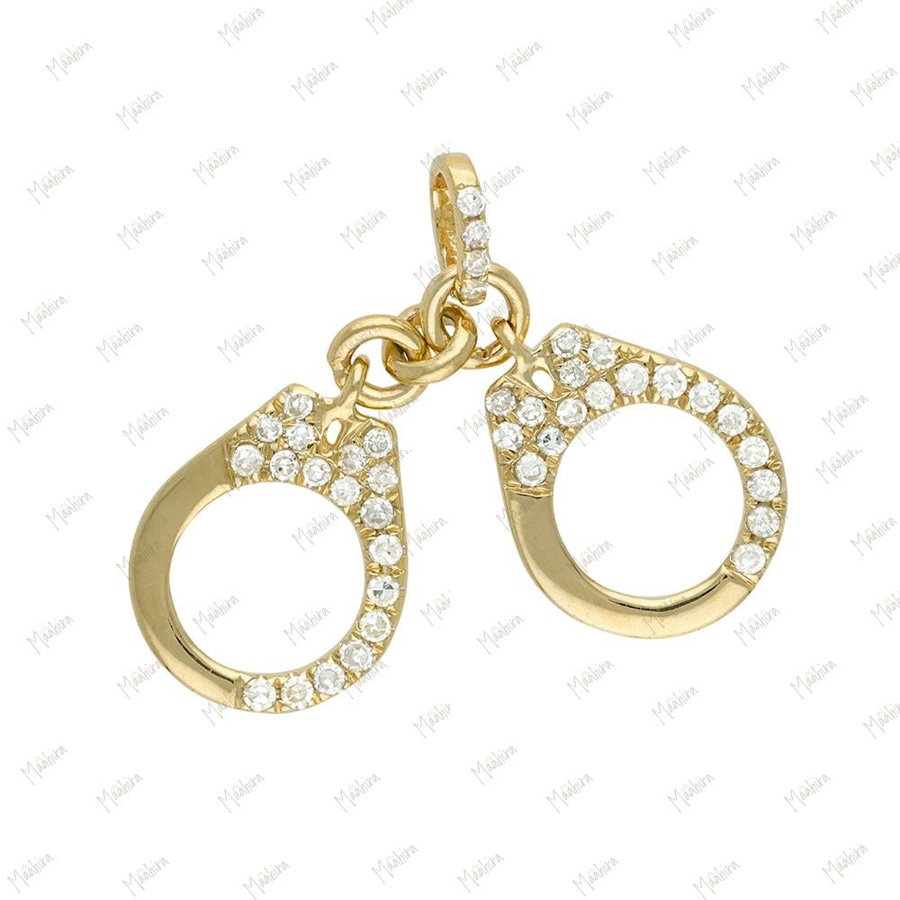 Diamond Handcuff Charm Pendant 8.70x7.40mm
