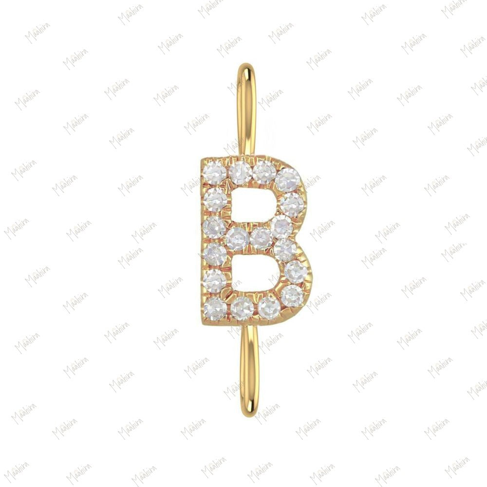 Diamond Letter Charm A 8mm Two Loop (JR 3mm)