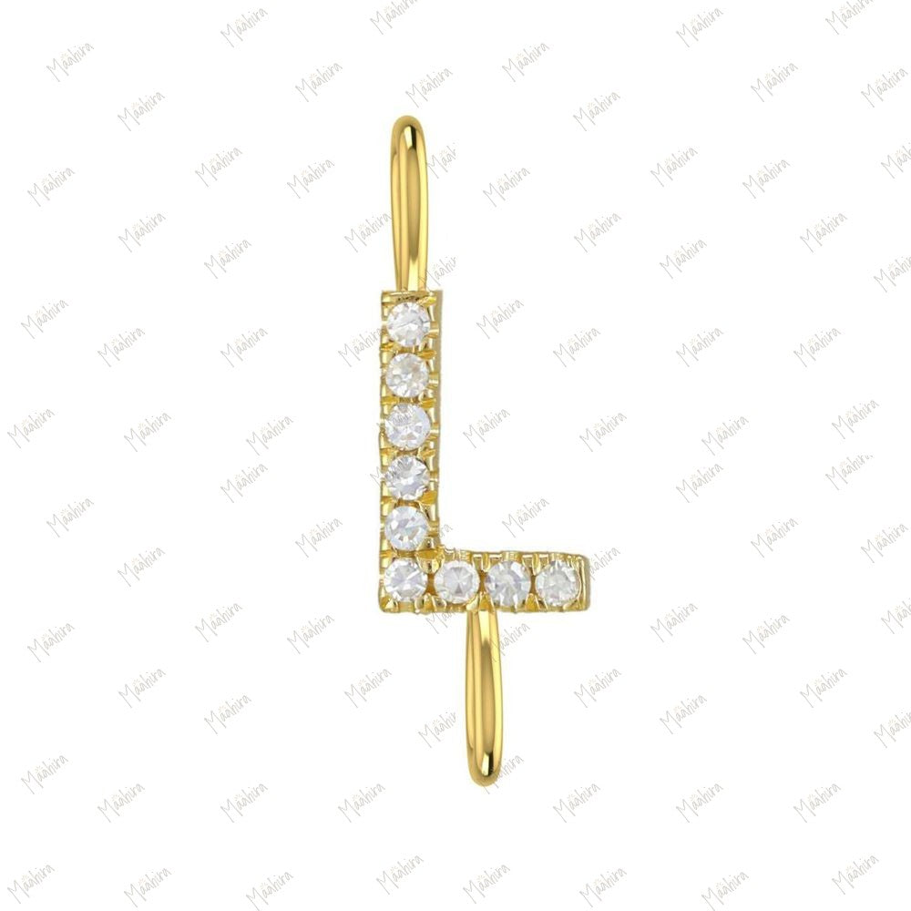 Diamond Letter Charm A 8mm Two Loop (JR 3mm)