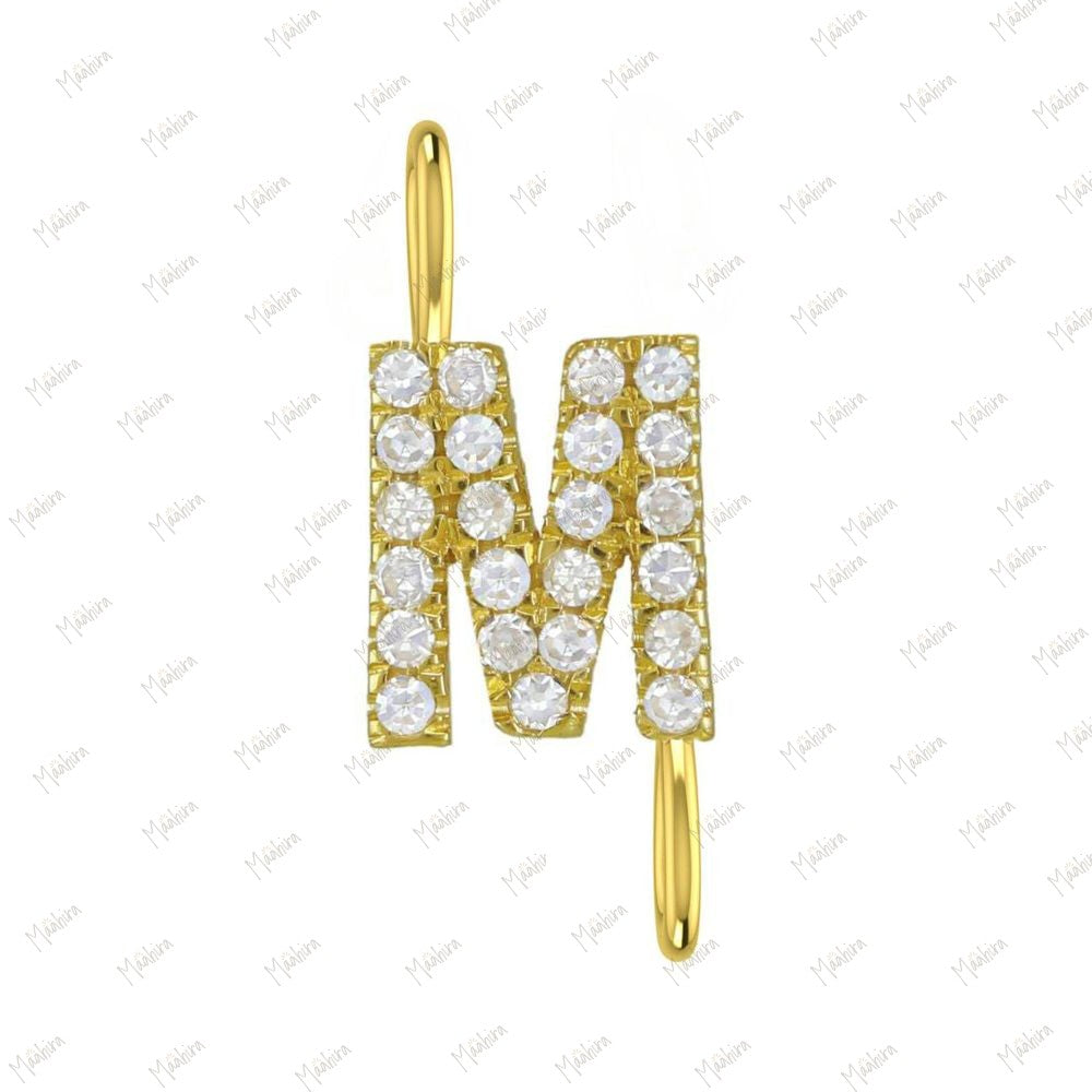 Diamond Letter Charm A 8mm Two Loop (JR 3mm)
