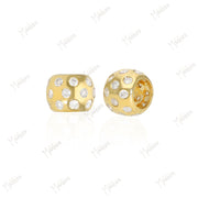 14k Gold Diamond Rondelle Bead / Roundel Bead Charm 6x7.50mm