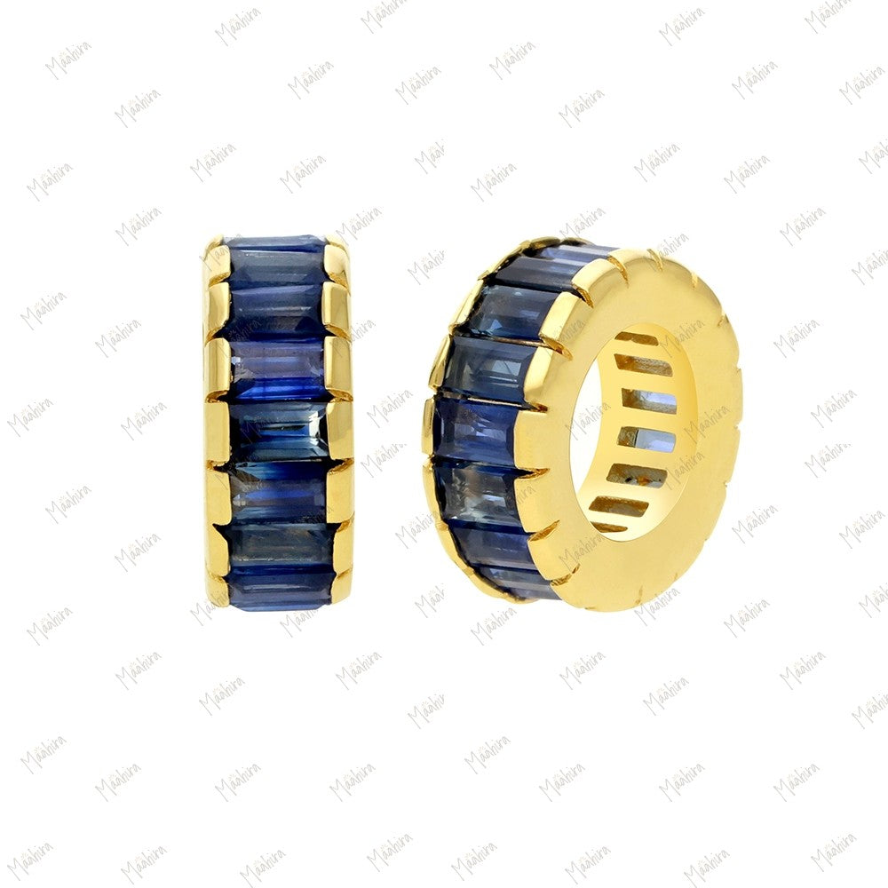 Minimalist Blue Sapphire Roundel/Rondelle Beads 4x9mm