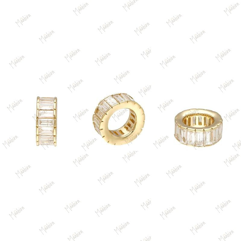 Minimalist Diamond Baguette Roundel/Rondelle 4x9mm