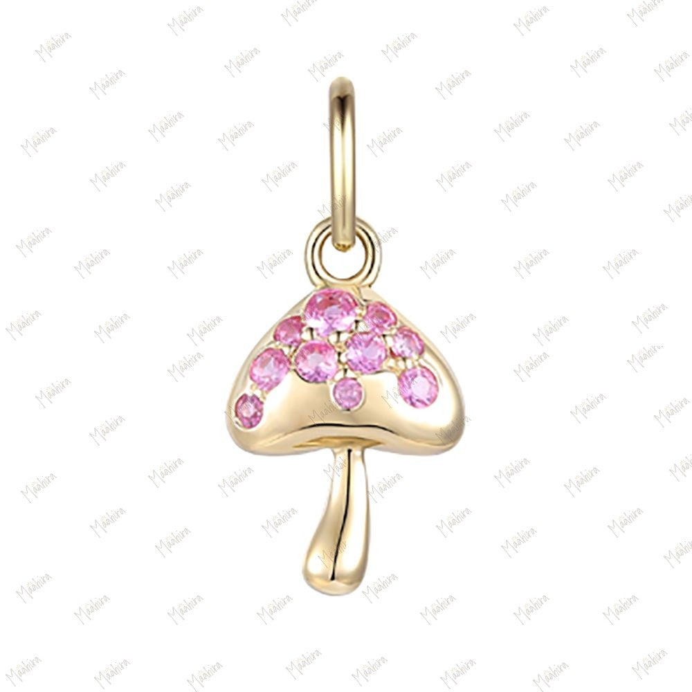 Diamond Mushroom Charm 10.3x7.75mm