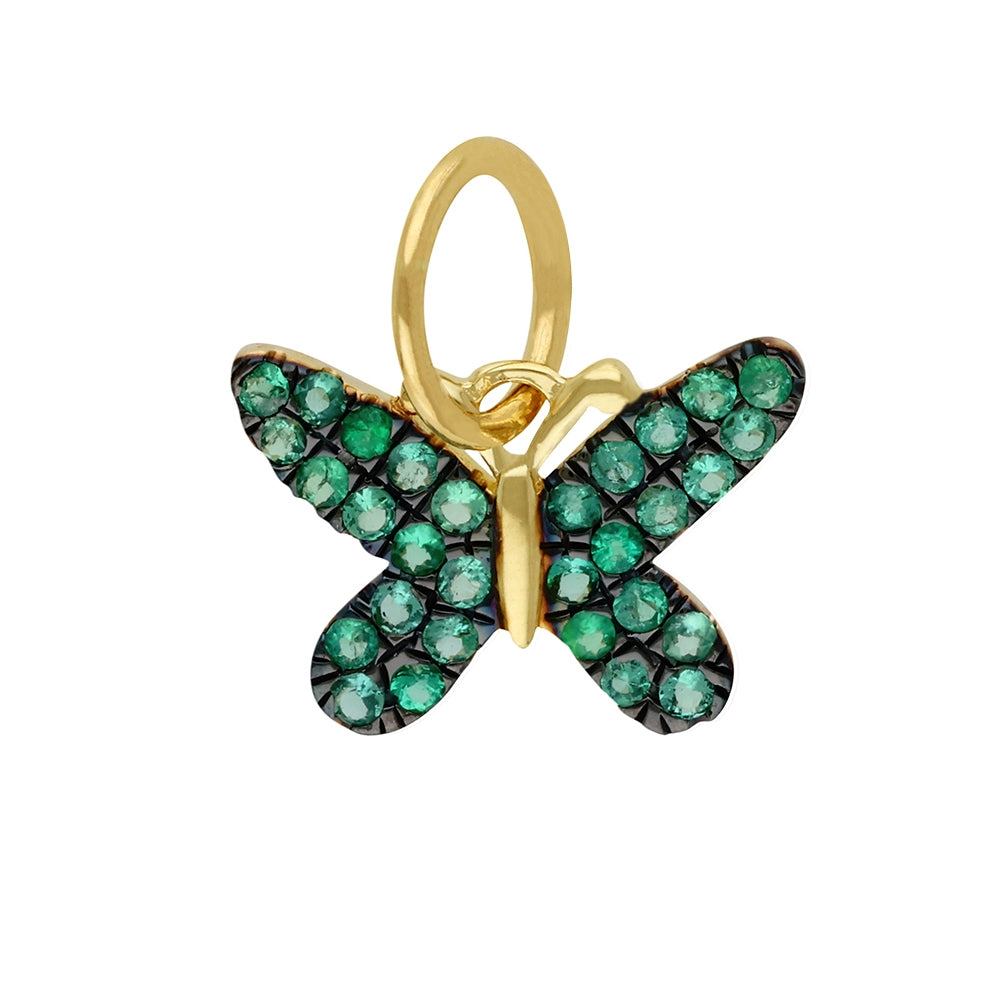 Black Diamond Butterfly Charm 8x11mm