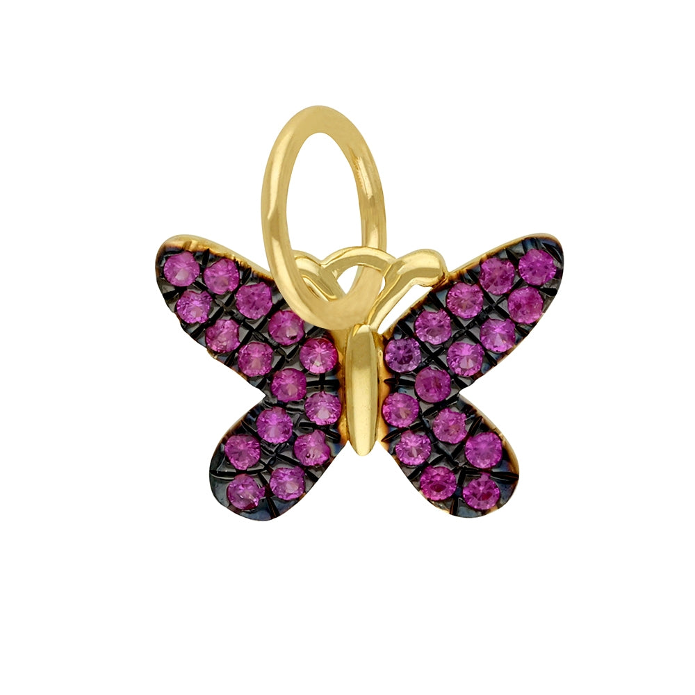 Black Diamond Butterfly Charm 8x11mm