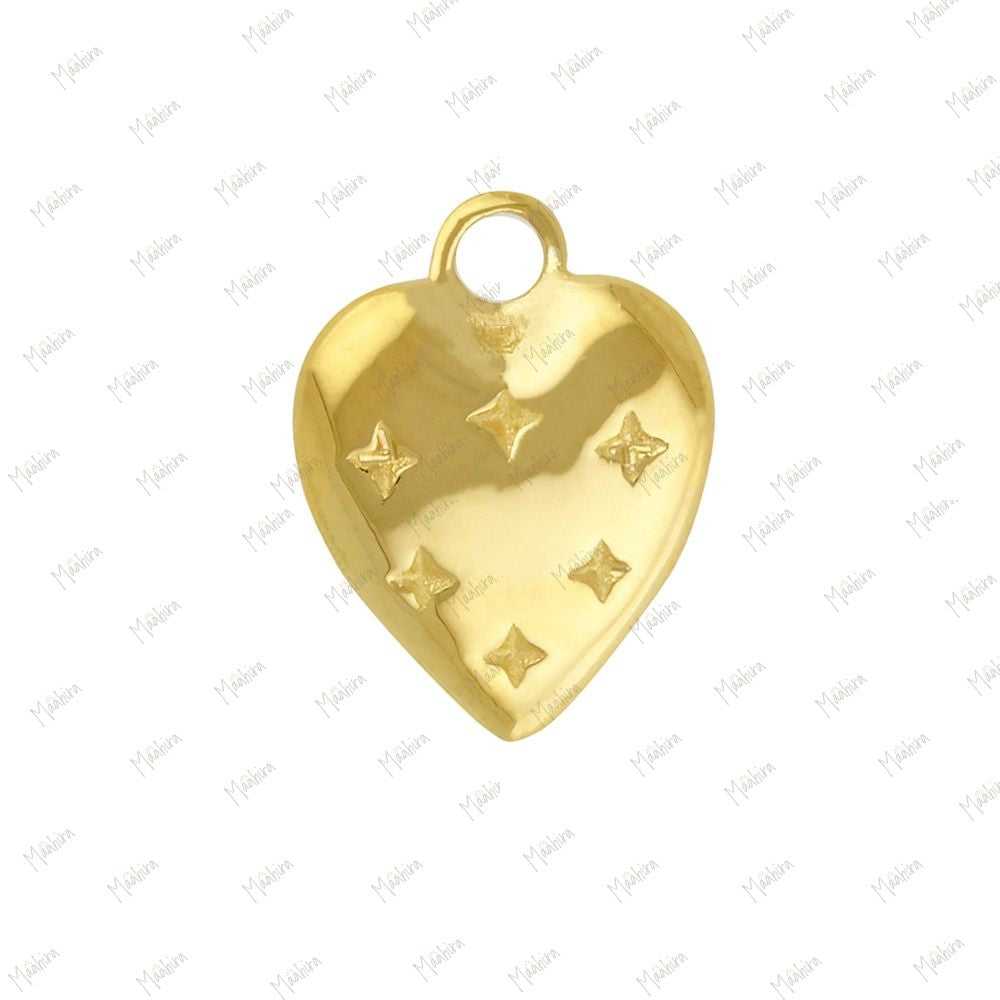 Minimalist 14K Yellow Gold Heart Charm