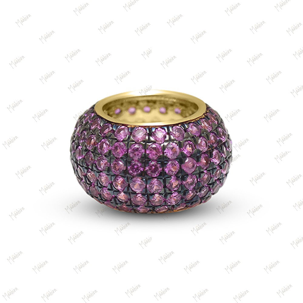 14K Yellow Gold Pink Sapphire Roundel/Rondelle - 9mm