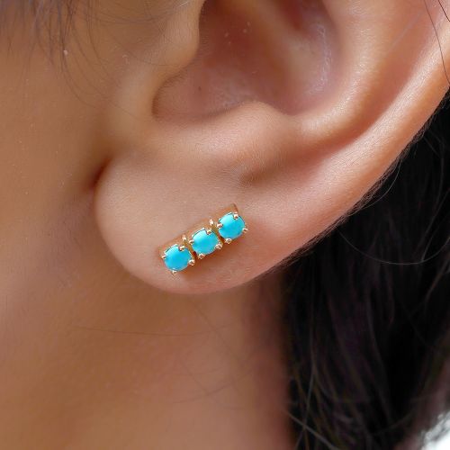 Turquoise 3mm Bar Studs 3x10mm