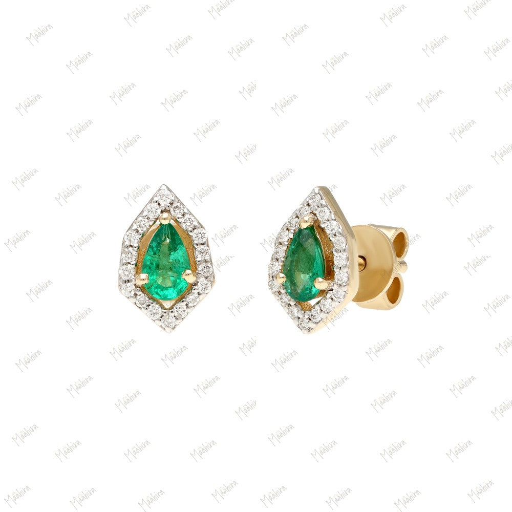 Diamond Blue Sapphire Studs-5.5x8.5mm