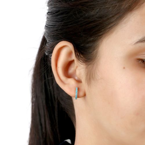 Turquoise Huggie Earrings 12mm