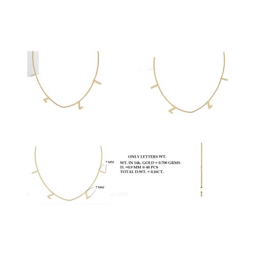 IZZI Spaced-Letter Dangle Necklace