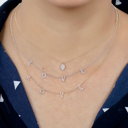 Diamond Oval Disc Pendant Necklace