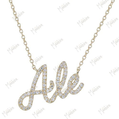 Diamond Ale Custom Name Necklace