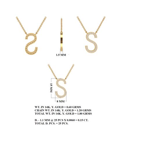 S Letter Necklace
