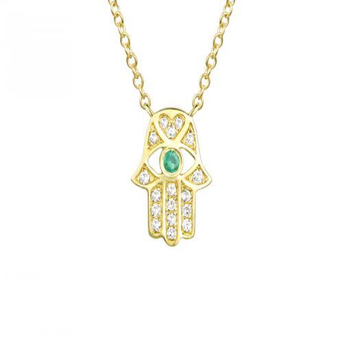 Diamond Hamsa Hand Pendant Necklace