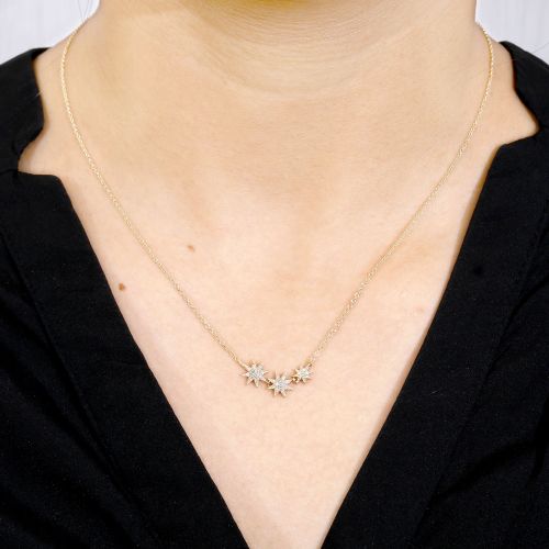 Diamond 3 Stars Necklace