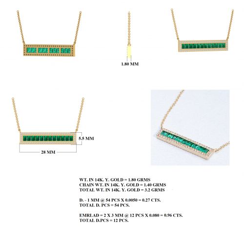 Emerald Baguette Necklace