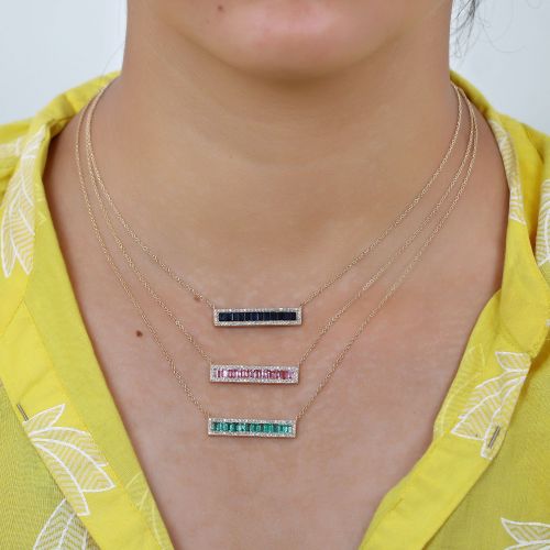 Emerald Baguette Necklace