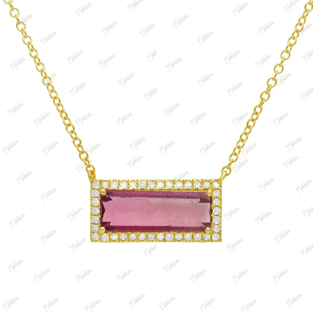 Diamond Bio Tourmaline Necklace