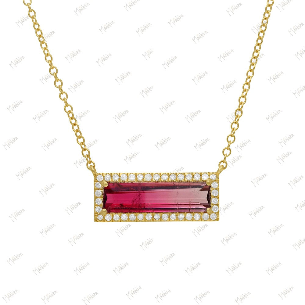 Diamond Bio Tourmaline Necklace
