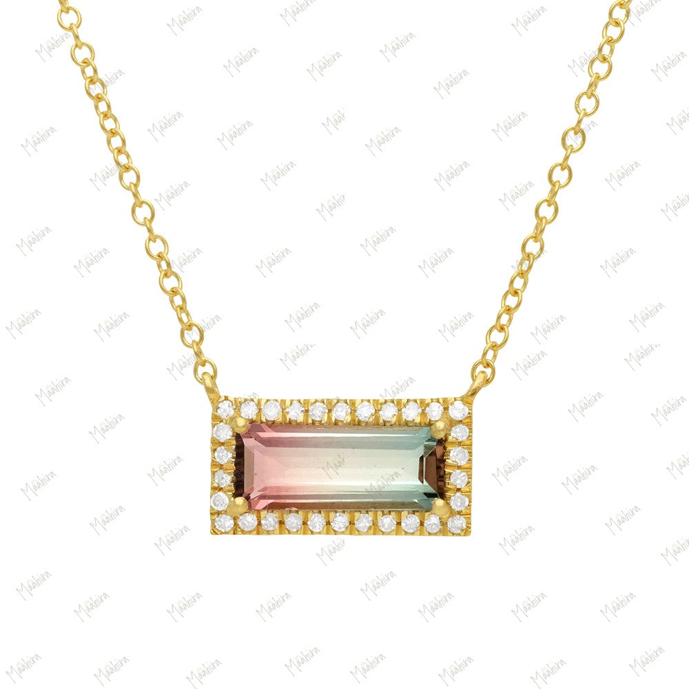 Diamond Bio Tourmaline Necklace