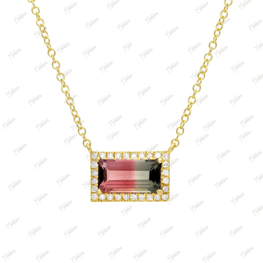 Diamond Bio Tourmaline Necklace