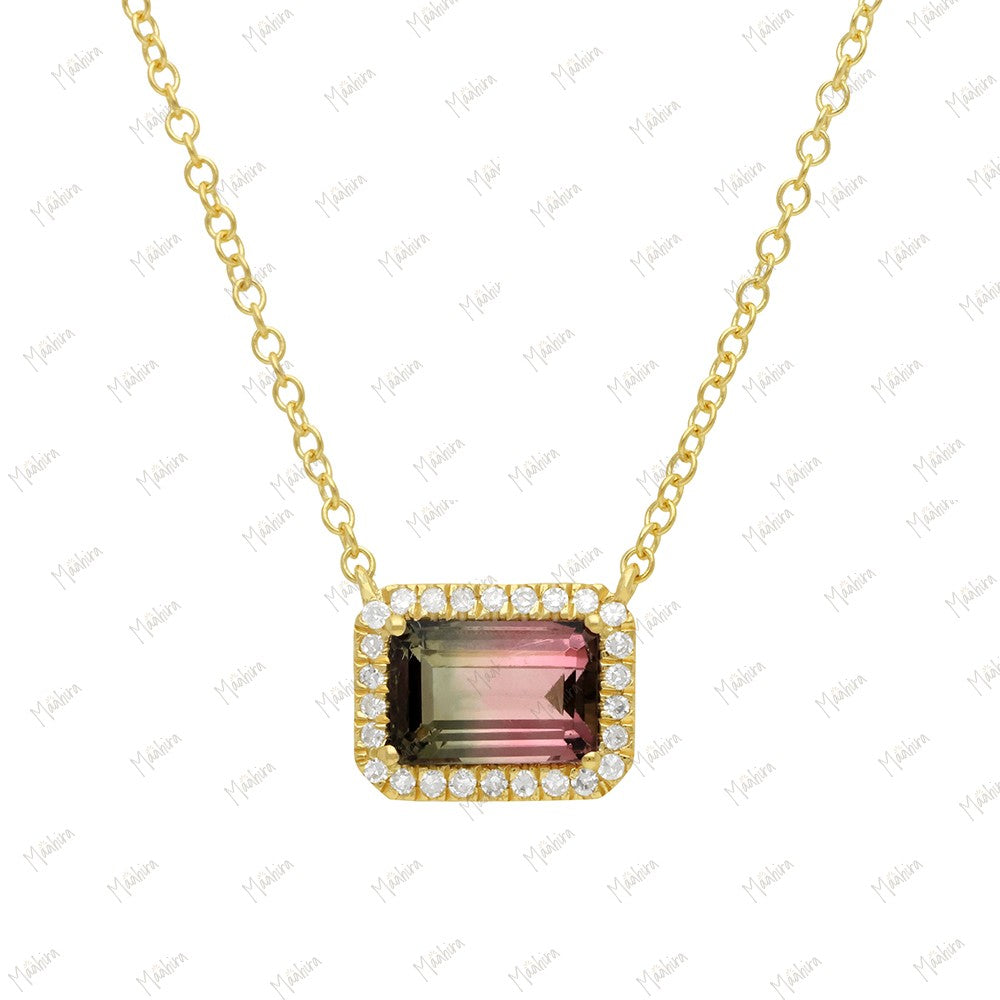 Diamond Bio Tourmaline Necklace