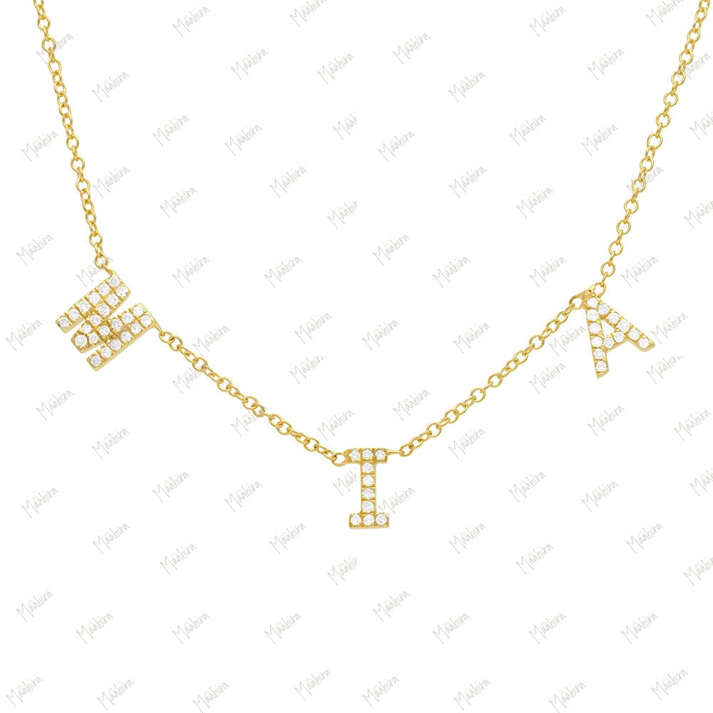 Diamond G I A N N A Letter Necklace