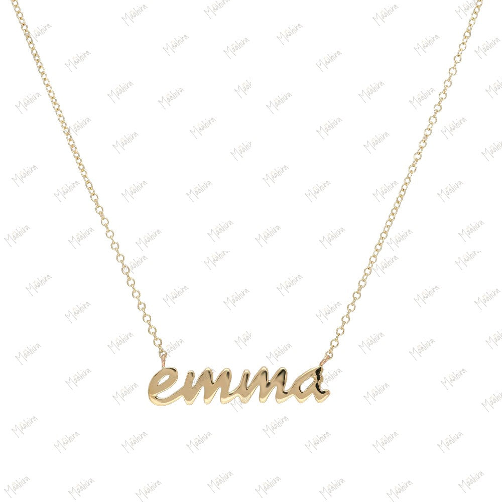14K Yellow Gold Emma name necklace