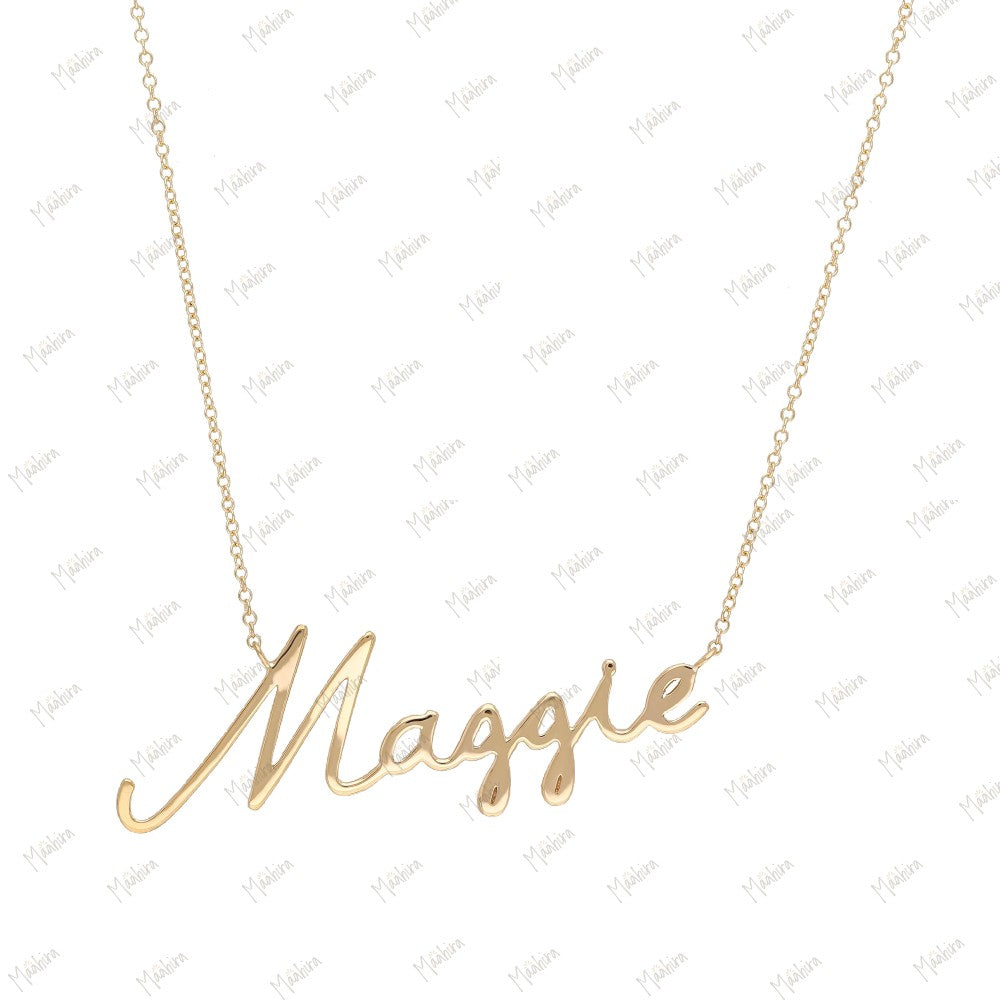 Gold Maggie custom name necklace