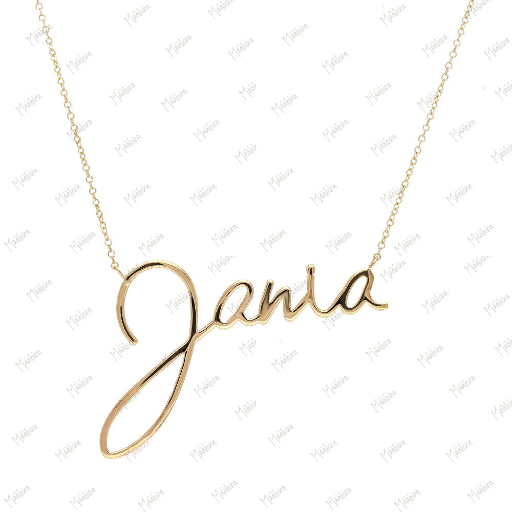 Gold Jania custom name necklace