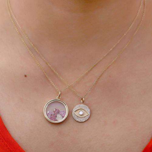 Mop Eye Diamond And Gold Pendant